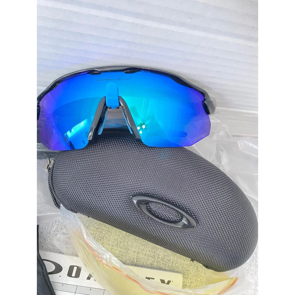 Oakley Radar EV Path Sunglasses Mens OS Blue Black New Prizm Polarized Bundle